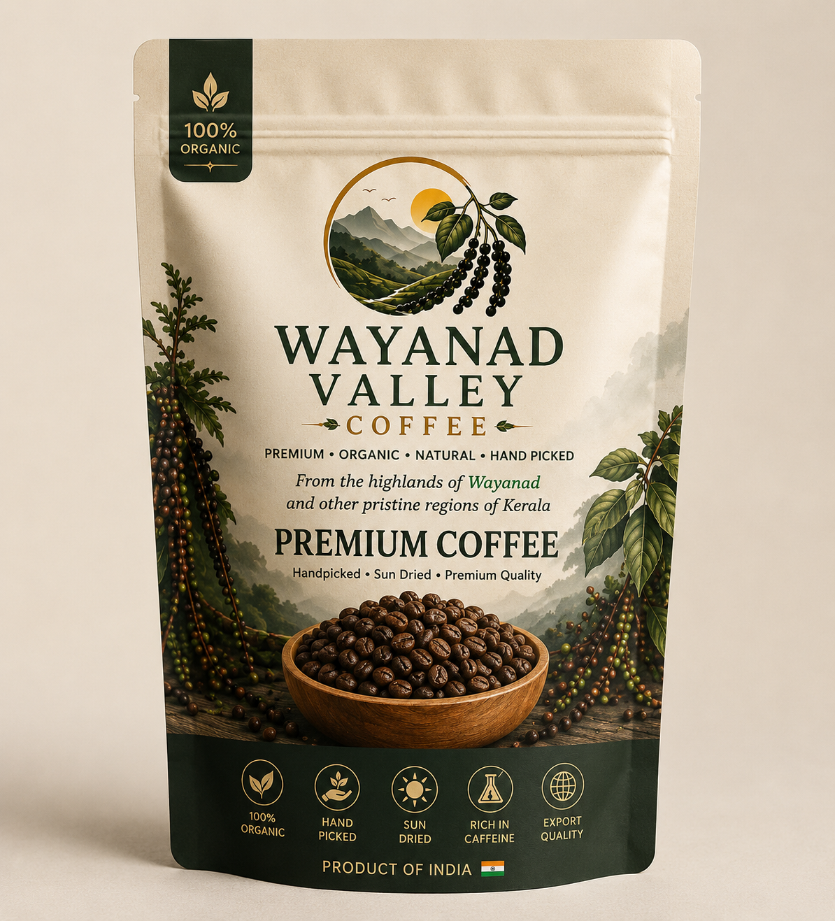 Wayanad Valley premium coffee pouch