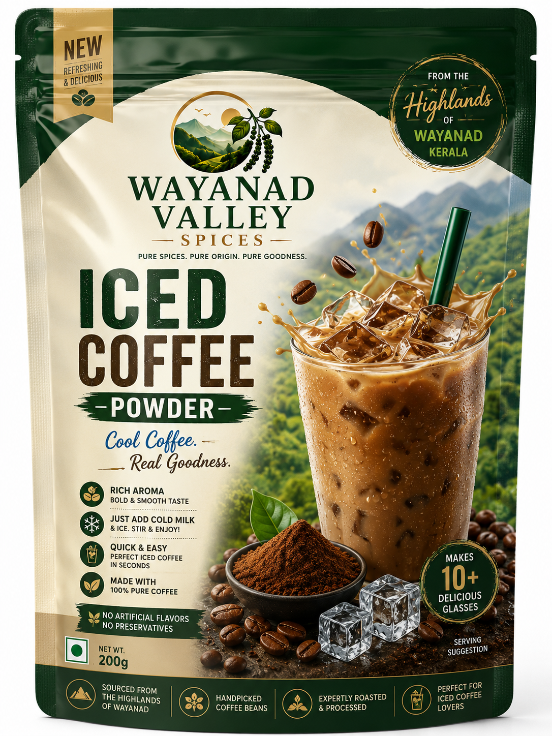 Wayanad Valley iced coffee powder pouch